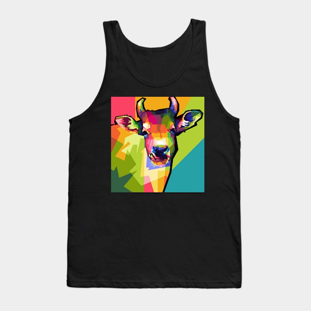 COW in WPAP PopArt Tank Top by Rizkydwi